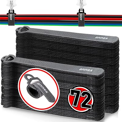 annex 72pcs Reusable Cable Ties Wire Organizers Hook Loop Organizer Adjustable