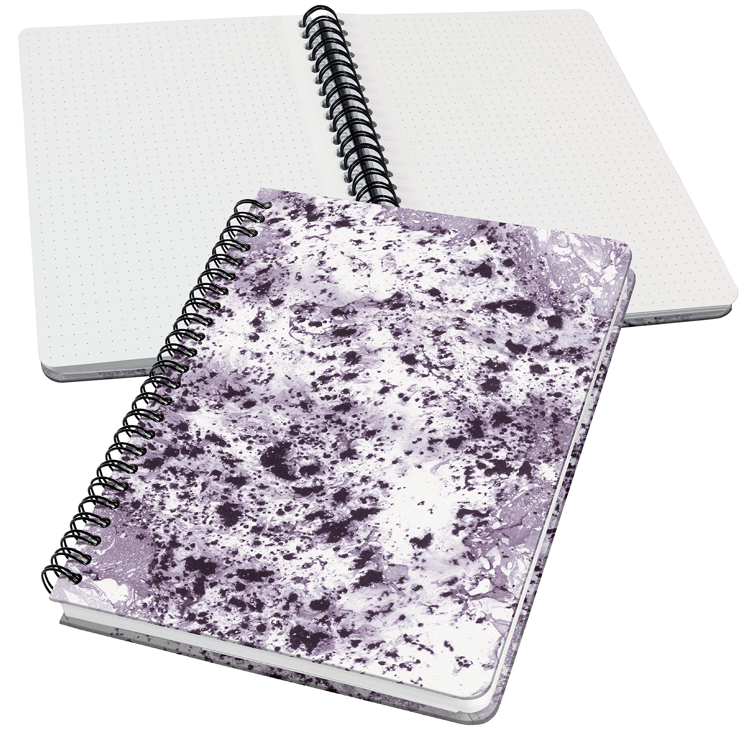 SIGEL JN606 Spiral notebook basic, A5, dotted, hardover, marble pattern, violet/White - Jolie