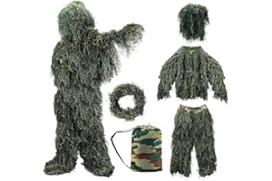 ZORVEM Ghillie Suit, 3D Camouflage Hunting Apparel for Kids/Youth/Teen(S/M/L/XL/XXL)