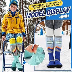 ANTSANG Kids Merino Wool Ski Socks for Girls Boys