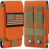 IronSeals Tactical Molle Phone Cover Case, Heavy Duty Loop Belt Holster Pouch with Flag Patch for iPhone 17 Pro Max/Air/17 Pro/17/16 Pro Max/15 Pro Max/14 Pro Max/13 Pro Max, for Galaxy S24 Ultra