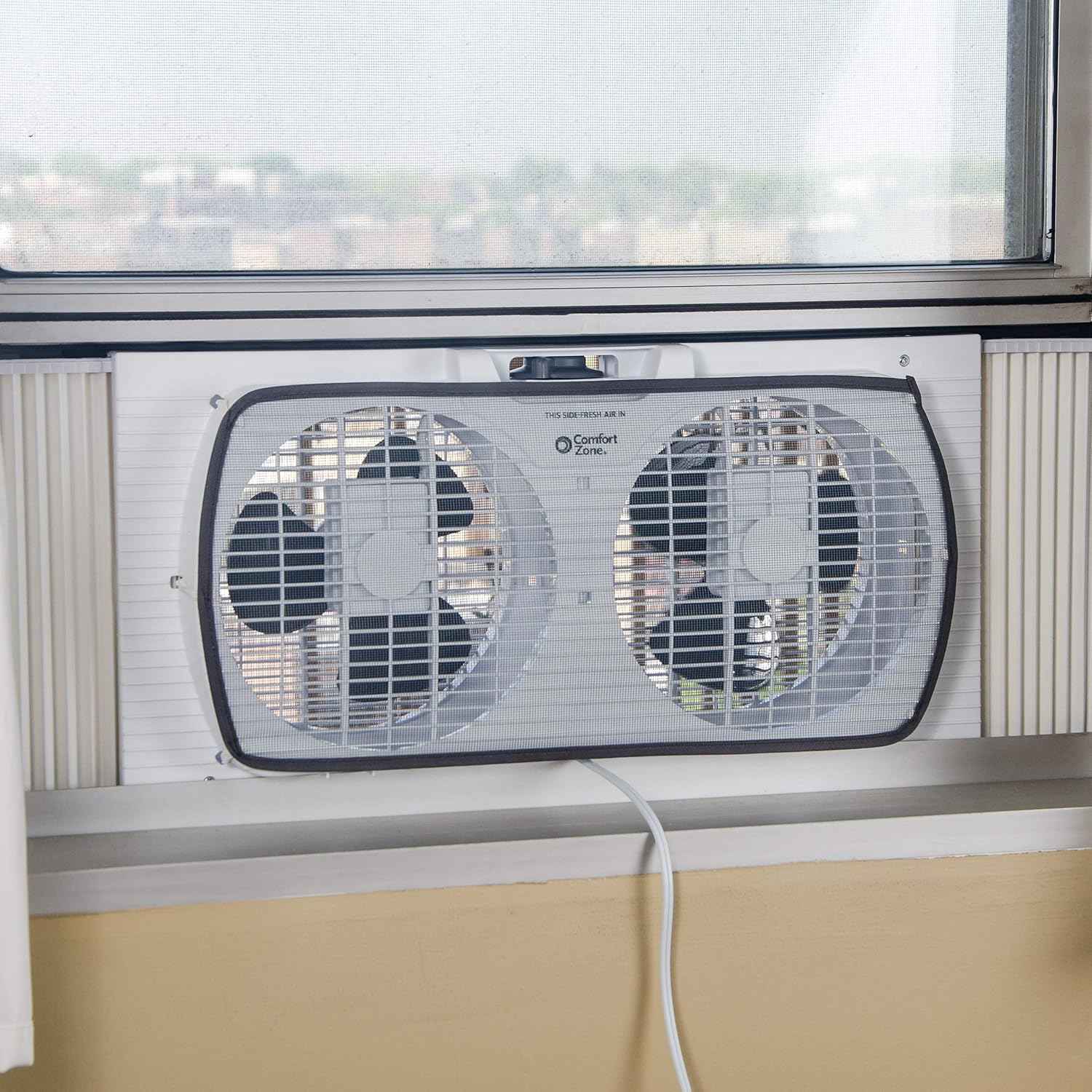 Amazon Com Comfort Zone Cz319wt 9 Inch Twin Window Fan With