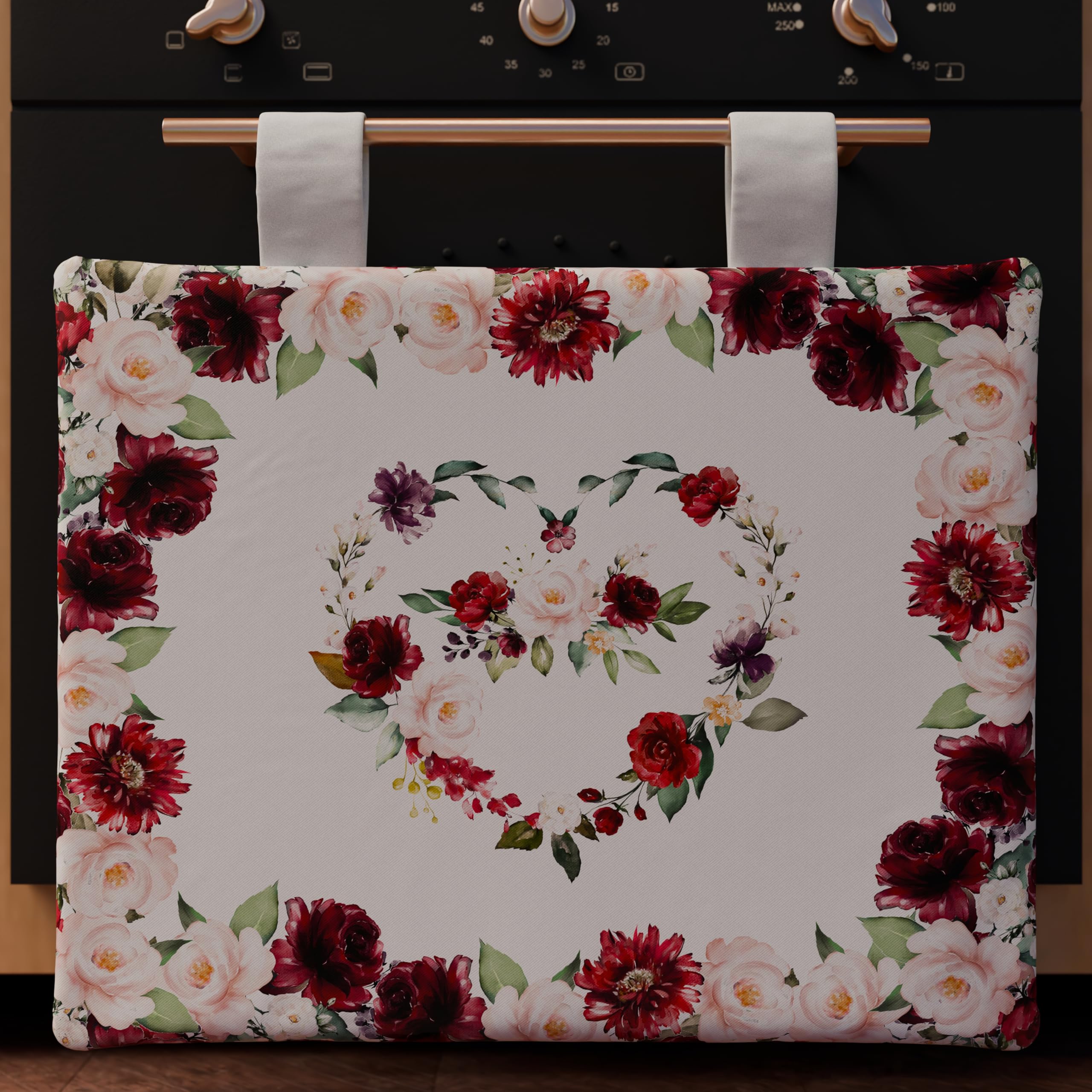 PETTI Artigiani Italiani - Kitchen Textile Accessories, Oven Cover 40 x 50 cm in Microfibre, Modern Oven Cover in Digital Floral Print 07, 100% Made in Italy — image 1