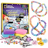 NATIONAL GEOGRAPHIC 2026 Jewelry Making Advent Calendar – Create 24+ Pieces of Jewelry, Countdown Calendar, Holiday Craft Kit for Kids with Beads, Clay, Charms & Tools, Educational Gifts