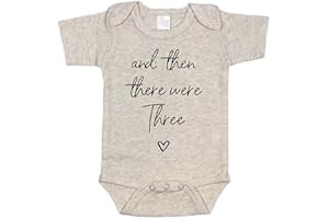 PINEAPPLE PANCAKE KIDS Then There Were Three Pregnancy Announcement Infant Bodysuit for Grandparents, Family and Friends (0-3 months, Natural)