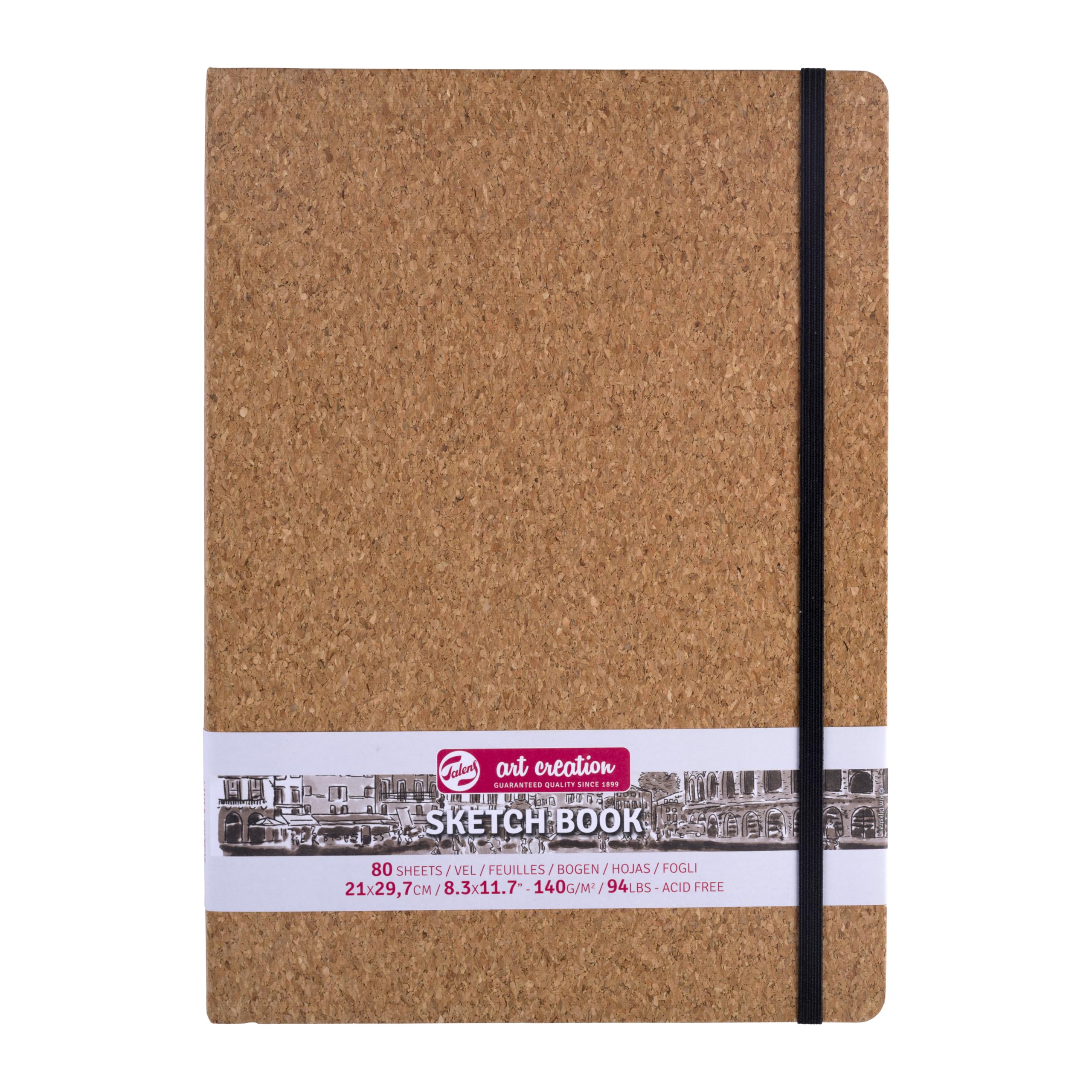 Talens Art Creation - Sketchbook Cork 21x29.7 cm - 140 g/m² - 80 Sheets - Acid Free Paper for Drawing, Writing journals and Mixed Media