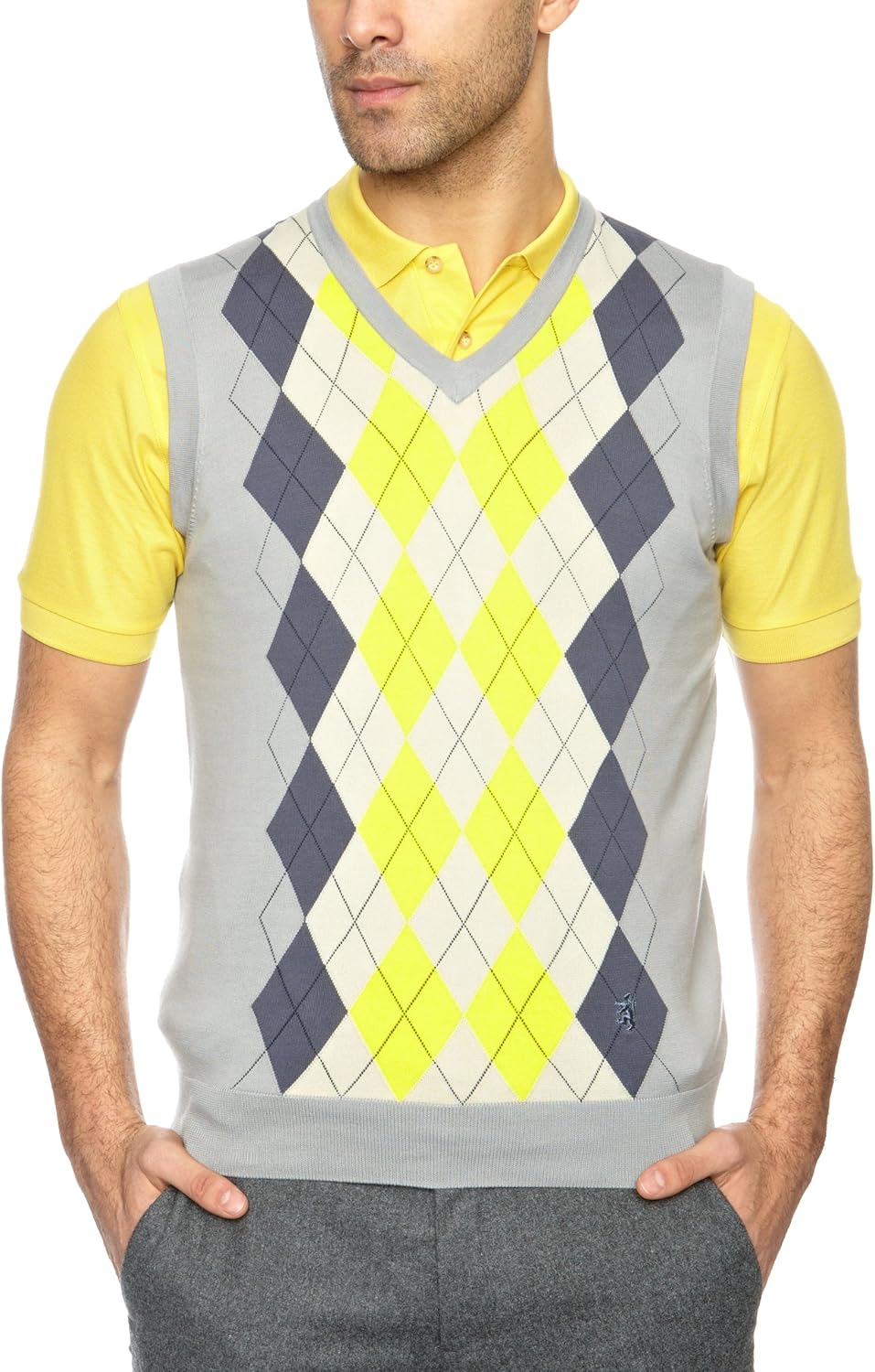 Pringle Argyle T Men's Vest Pebble Medium Amazon.co.uk Clothing