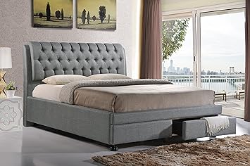 Amazon Com Baxton Studio Ainge Contemporary Button Tufted Fabric