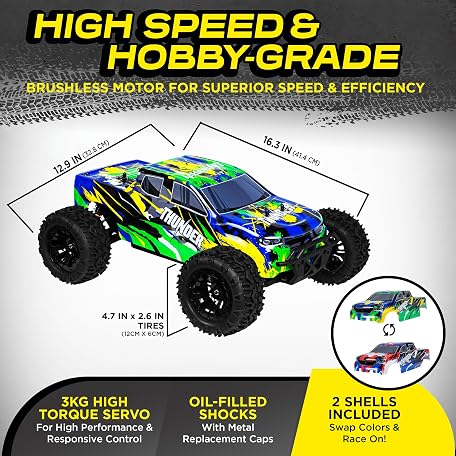 Mua LAEGENDARY 1:10 Scale Brushless RC Cars 65+ km/h Speed - Remote ...
