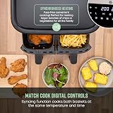 Swan Dual Basket Digital Air Fryer 7.6L 2850W Black view 4