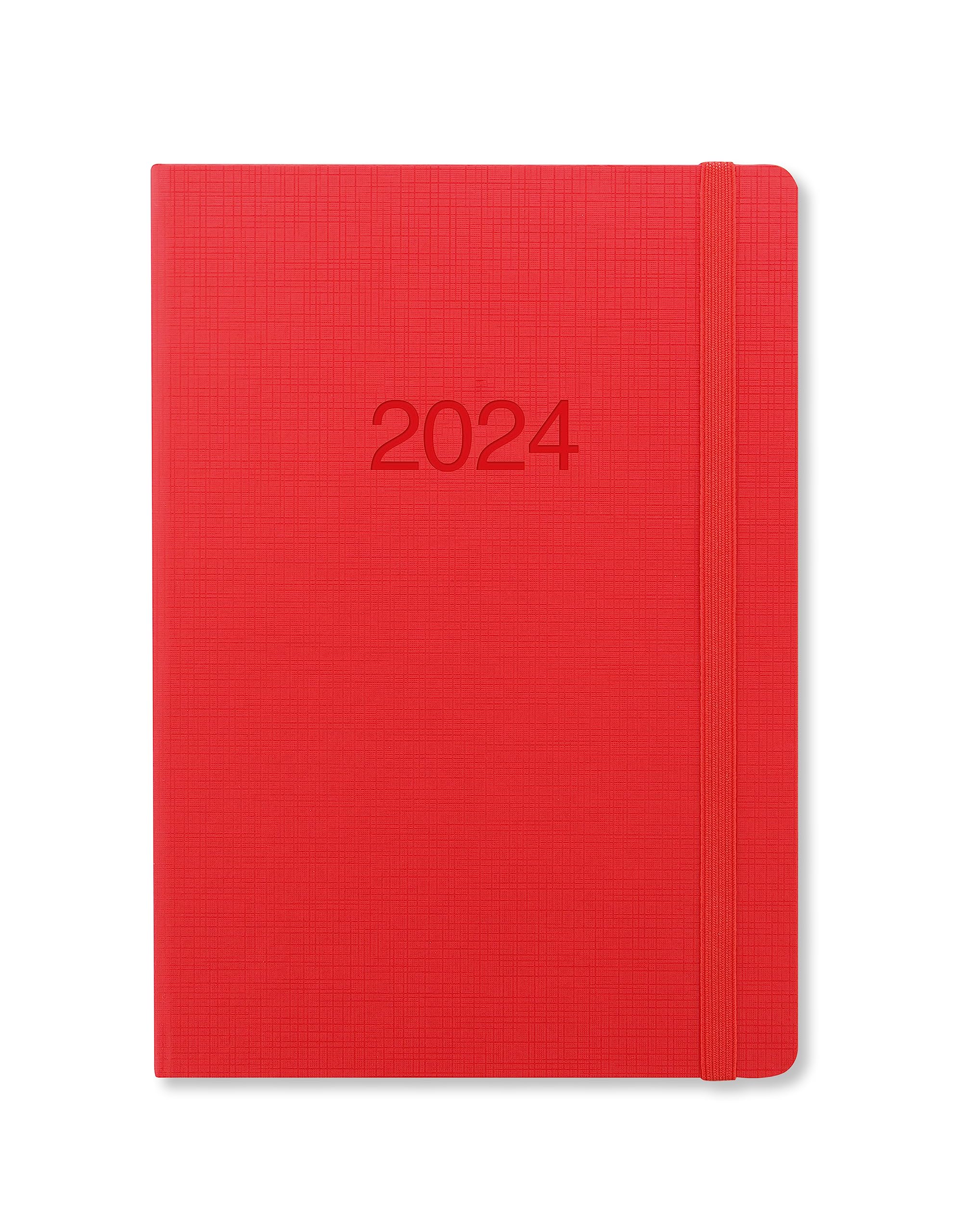 Letts Memo A4 week to view 2024 diary - red