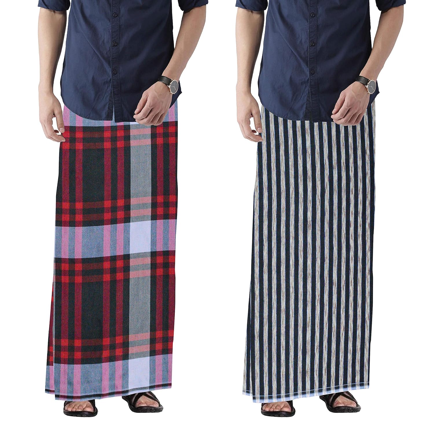 Eroman Branded Cotton Stitched Lungi for men (STITCHED) Pack