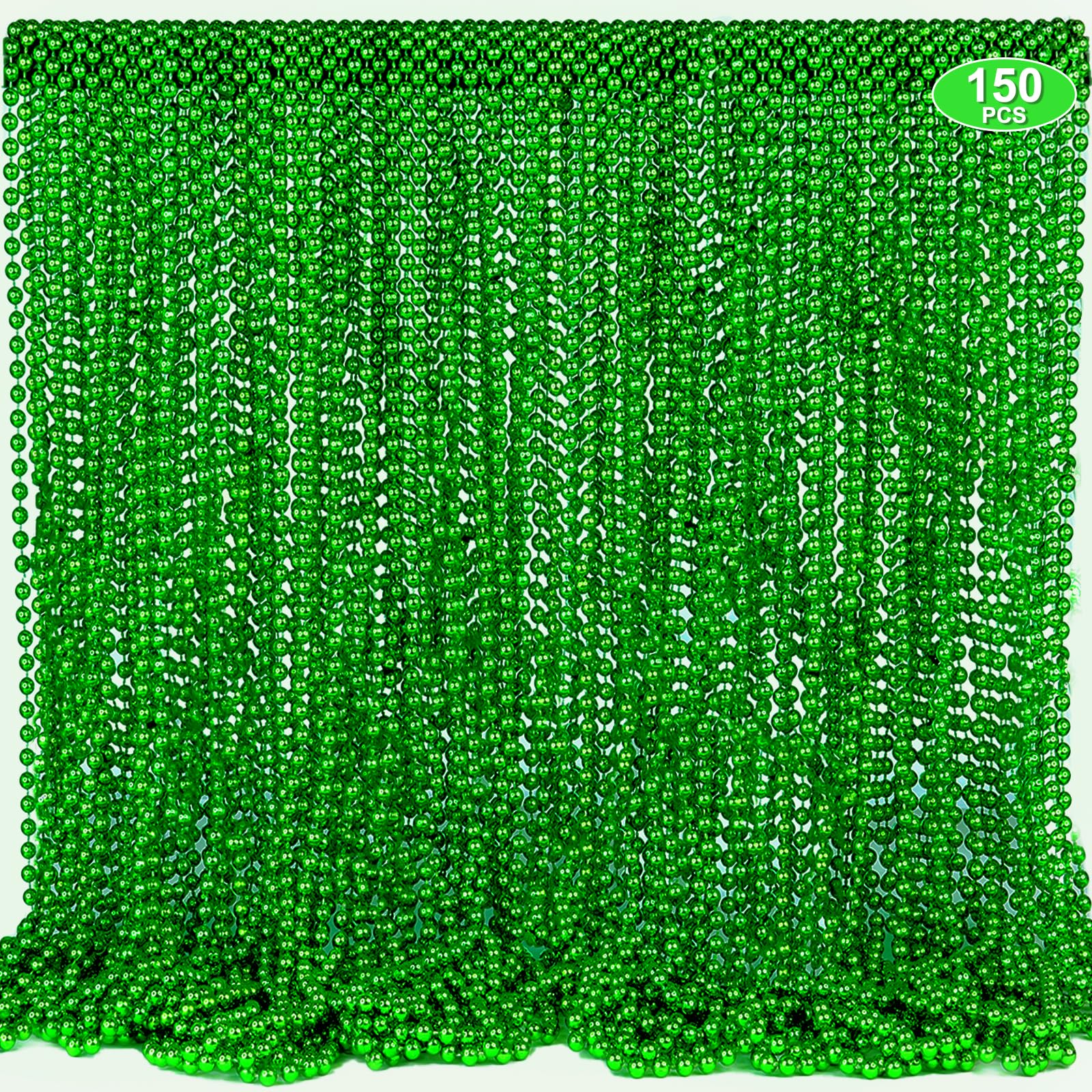 Photo 1 of 150 Pack St Patricks Day Decorations,33" St. Patricks Day Bead Necklace St. Patrick's Day Bead Accessories, Green Necklaces Bulk for St. Patricks Day Mardi Gras Parade Throws Birthday Party Favors