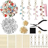 ZOYVUX 363Pcs Lip Gloss Charms Keychain Kit, DIY Bag Charm Kit with 100 Charms, 20 Keychain Hooks, 40 Extender Chains, Jump Rings and Jewelry Plier | Gifts for DIY Craft and Jewelry Making