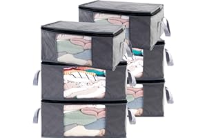 ABO Gear Storage Bins Storage Bags Closet Organizers Sweater Storage Clothes Storage Containers, 6 pc Pack