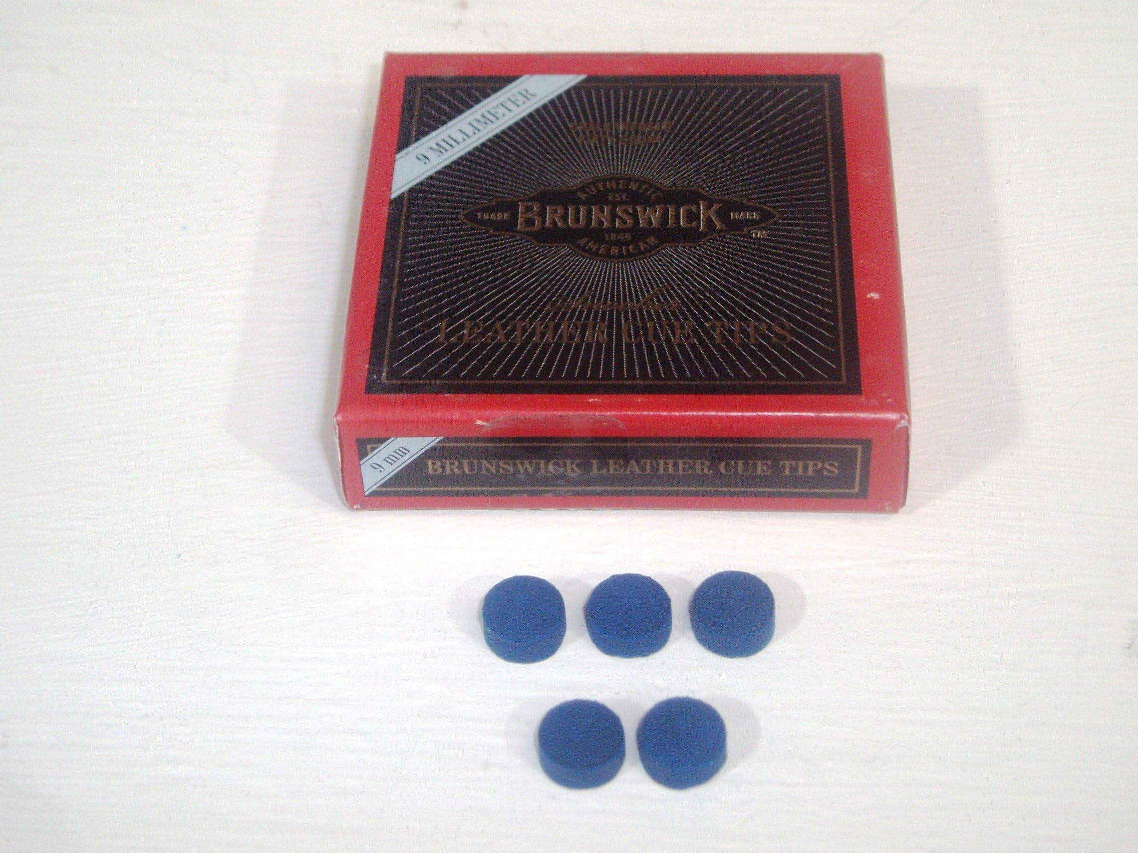 BLUE DIAMOND FROM BRUNSWICK CUE TIPS AVAILABLE IN VARIOUS SIZES AND QUANTITIES (5 x, 9mm)