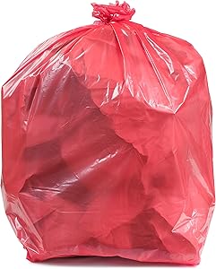 Plasticplace T55120RD 55-60 Gallon Trash Bags │ 1.2 Mil │ Red Heavy Duty Garbage Can Liners │ 38” x 58” (50 Count), 250 (Pack of 1)