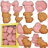 Farm Animal Cookie Cutter Set-8 Plastic Cookie Cutter Stamp- Farm Animal Theme Fun Cookie Mold, Home Baking Set.(Type B)