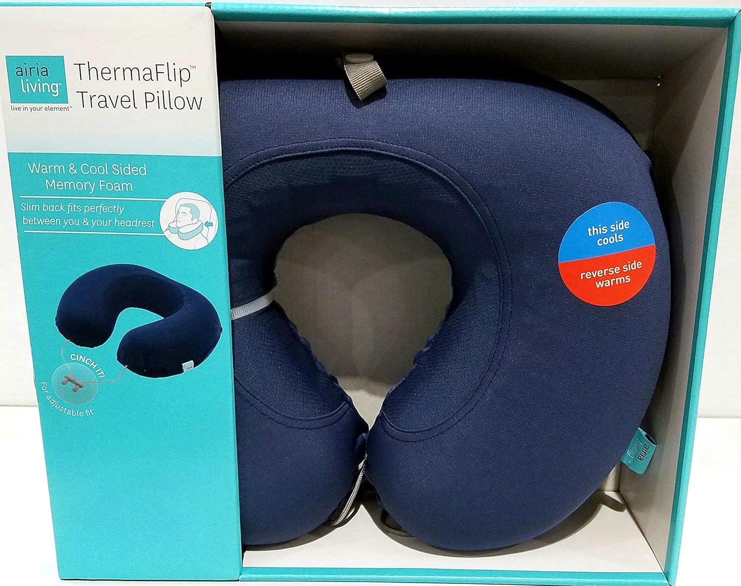 Airia Living ThermaFlip Travel Pillow Encore Blue Amazon.ca Home