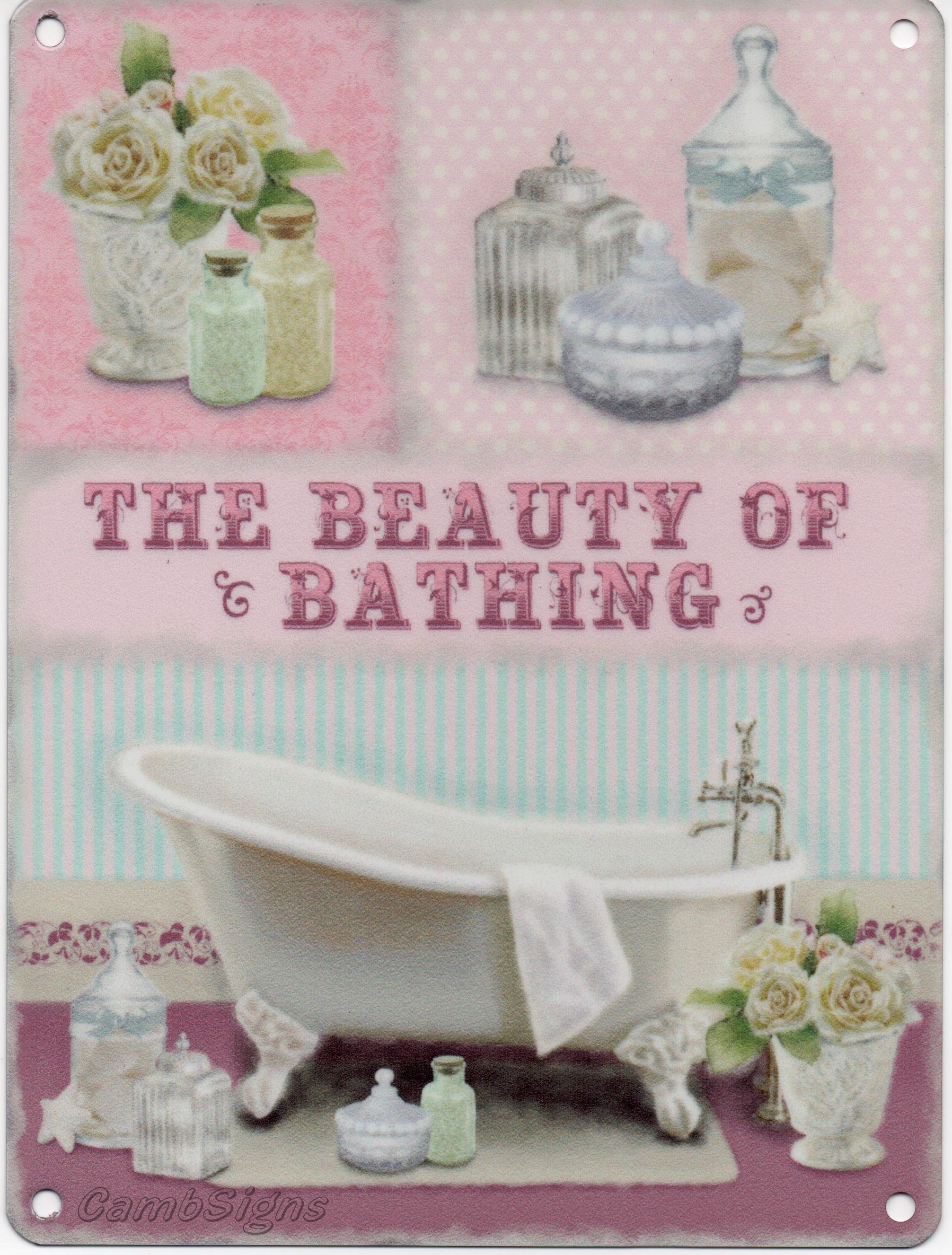 The Beauty of Bathing Metal Sign Nostalgic Vintage Retro Advertising Enamel Wall Plaque 200mm x 150mm