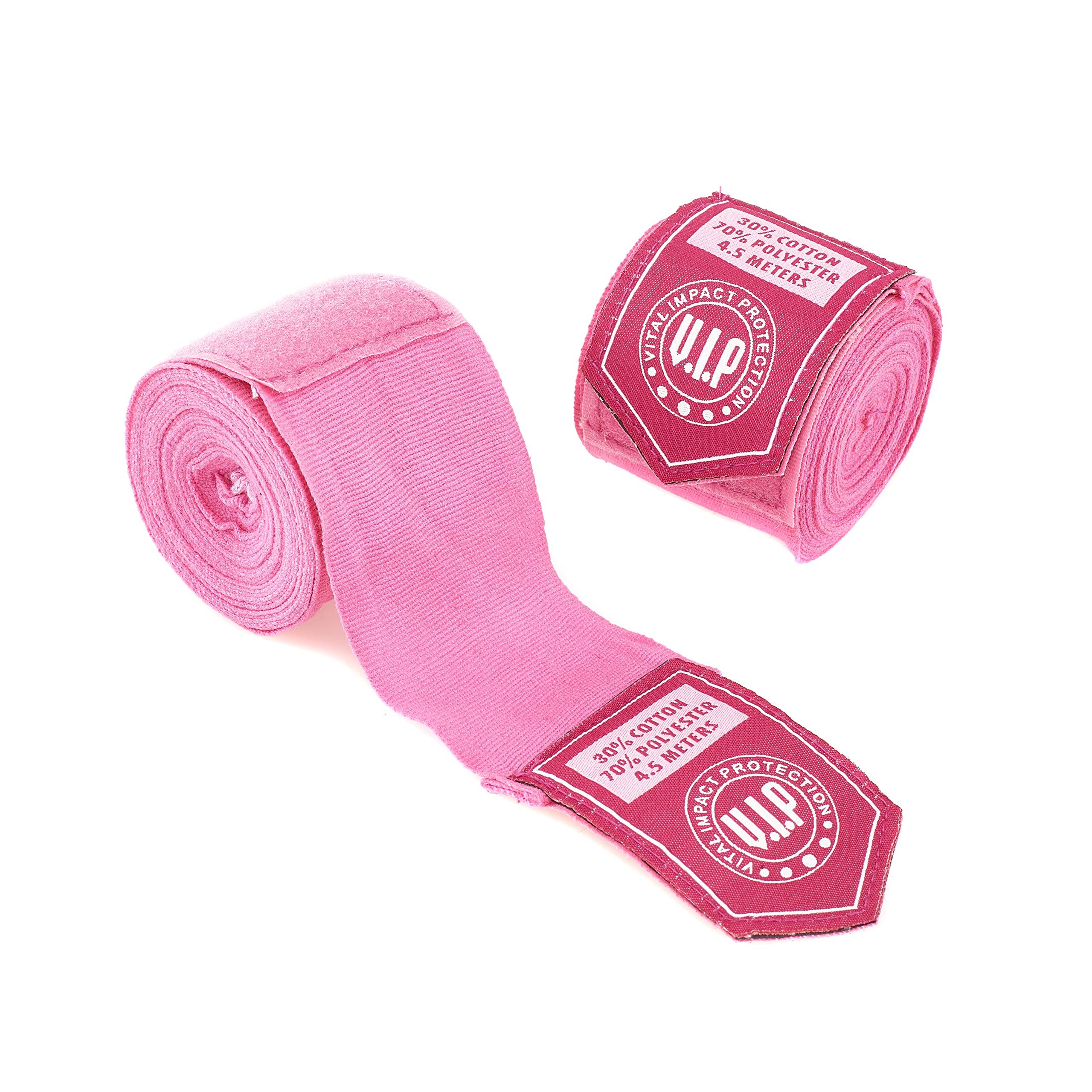 VIP Unisex Fascia Hand Wraps Inner Gloves for Punching Mma, Muay Thai, Kickboxing, Martial Arts Training & Under Mitts, Pink, 4.5 Metres UK
