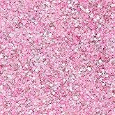 Sanding Sugar Edible Silver Glitter Stars Mix, Edible Pink Sugar Sprinkles for Cake Decorating, Sparkling Edible Pink Sanding