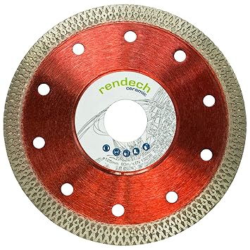 Rendech Diamantscheibe 125 mm - extra dünnes Stammblatt. Diamant-Trennscheibe 125mm für harte Fliesen, Feinsteinzeug, Granit 