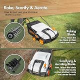 VonHaus 2000W Lawn Scarifier & Aerator 40cm 5 Depths 55L 12m Cable view 2