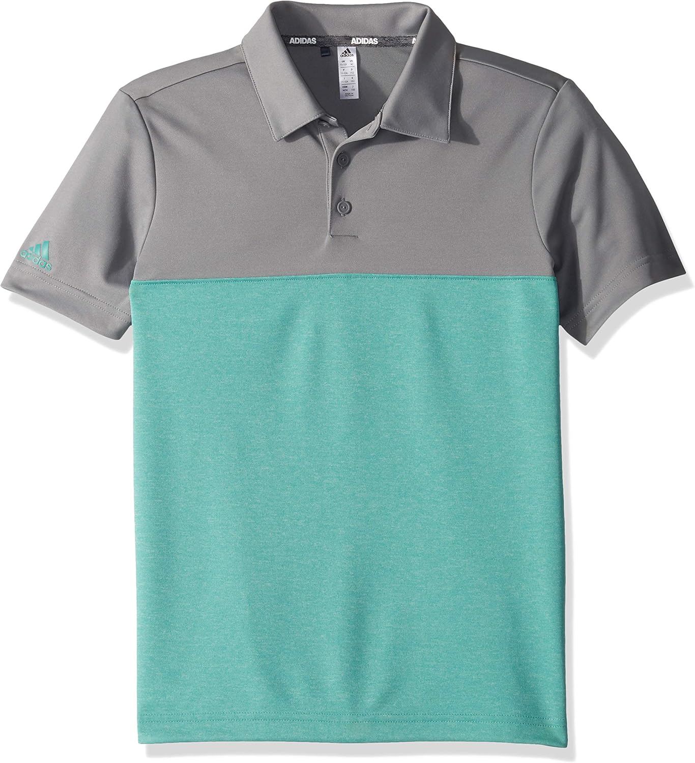 adidas Boys' Heathered Color Blocked Polo: Clothing