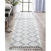 Well Woven Merri Blue Ivory Geometric Stripes Pattern Stain-Resistant Runner Rug (2'7" x 9'10")