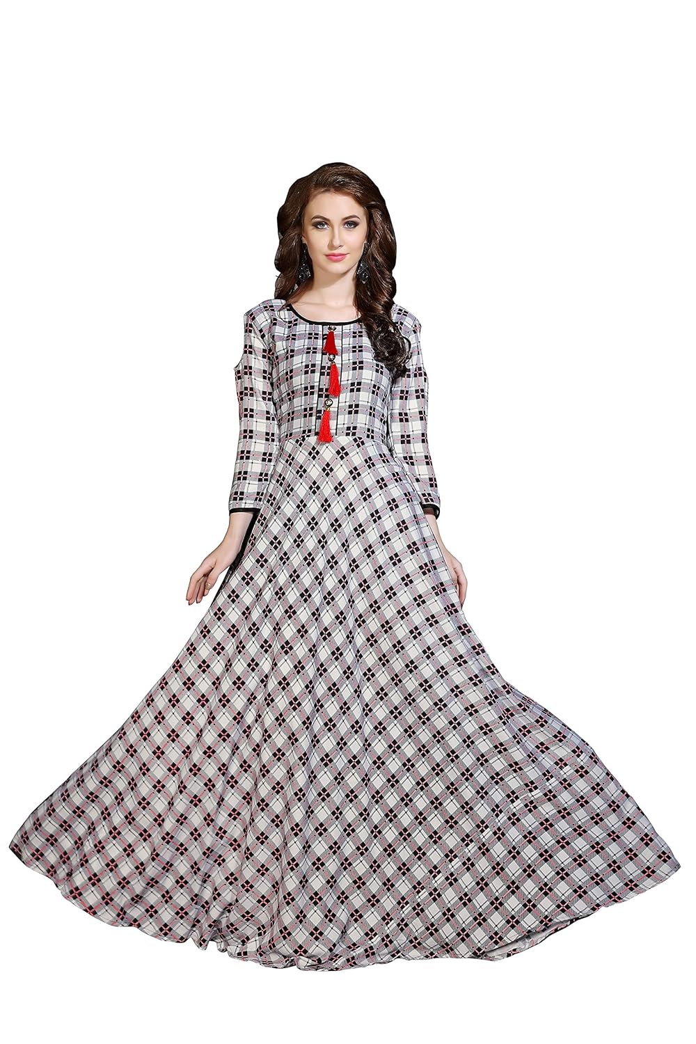 mashur fab reyon cotton print indo-western long anarkali gown(multicolour_stiched)