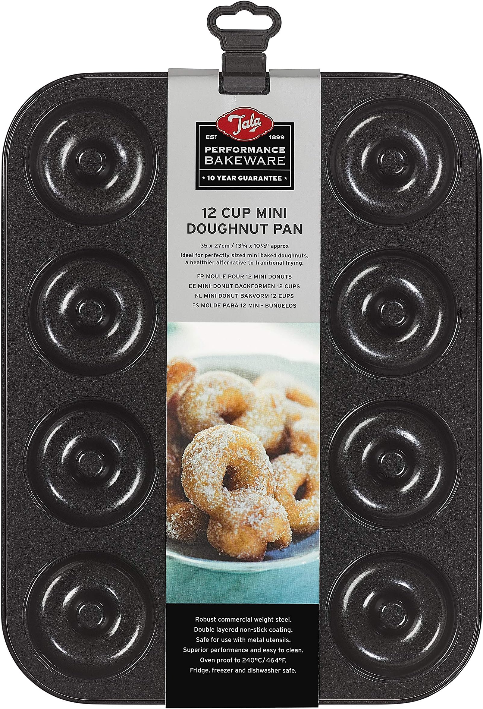Tala 10A11236 Performance 12 Cup Mini Doughnut Muffin Pan, Carbon Steel