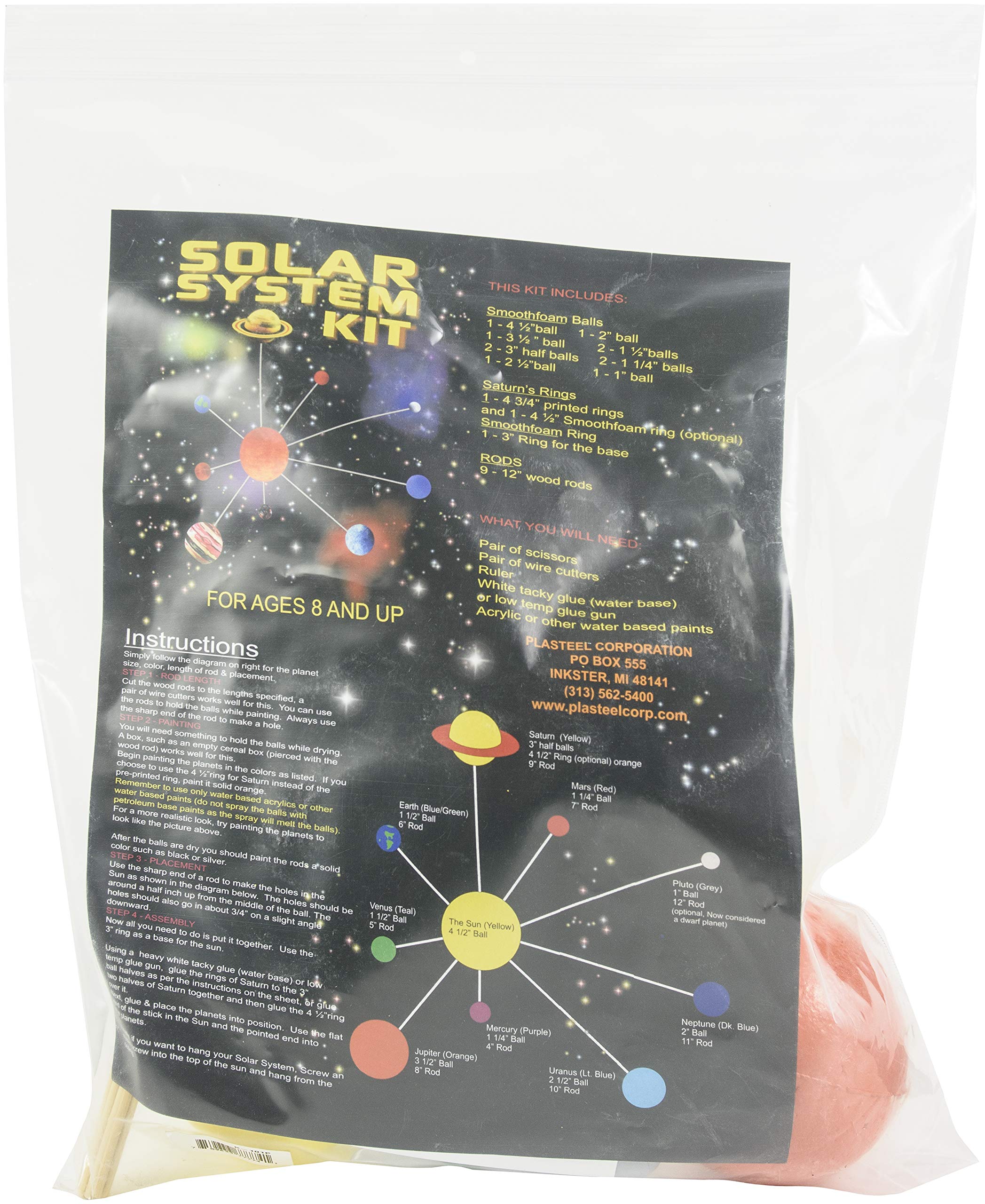 Smoothfoam Styrofoam Solar System Kit Painted