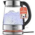 Speed-Boil Water Electric Kettle, 1.7L 1500W, Coffee & Tea Kettle Borosilicate Glass, Wide Opening, Auto Shut-Off, Cool Touch