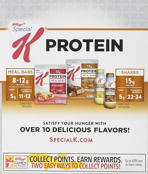 KELLOGG’S SPECIAL K PROTEIN MEAL BARS, 12G PROTEIN, MEAL REPLACEMENT, CHOCOLATE PEANUT BUTTER, 9.5OZ BOX (6 BARS)