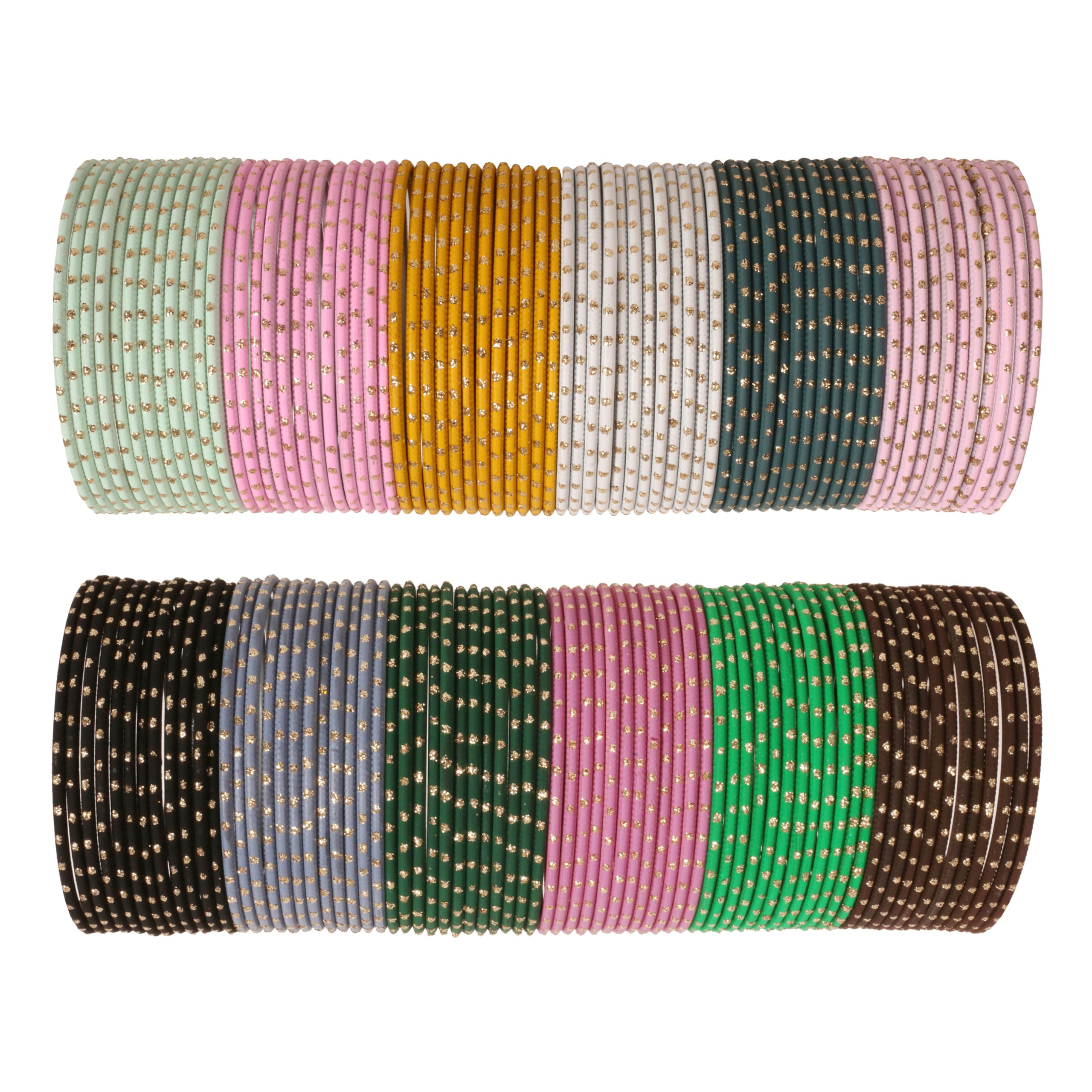 Touchstone New Colorful Bangle Collection Indian Bollywood Alloy Metal Rich 12 Gorgeous Live Textured Matte Finish Colors Bracelets Bangle Set of 144 for Women.
