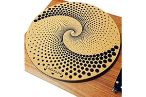 TazStudio Cork Turntable Mat for Better Sound Support on Vinyl LP Record Player - Original Geometric Design Psychedelic Geometric Dot Art (3mm Thick)- m3