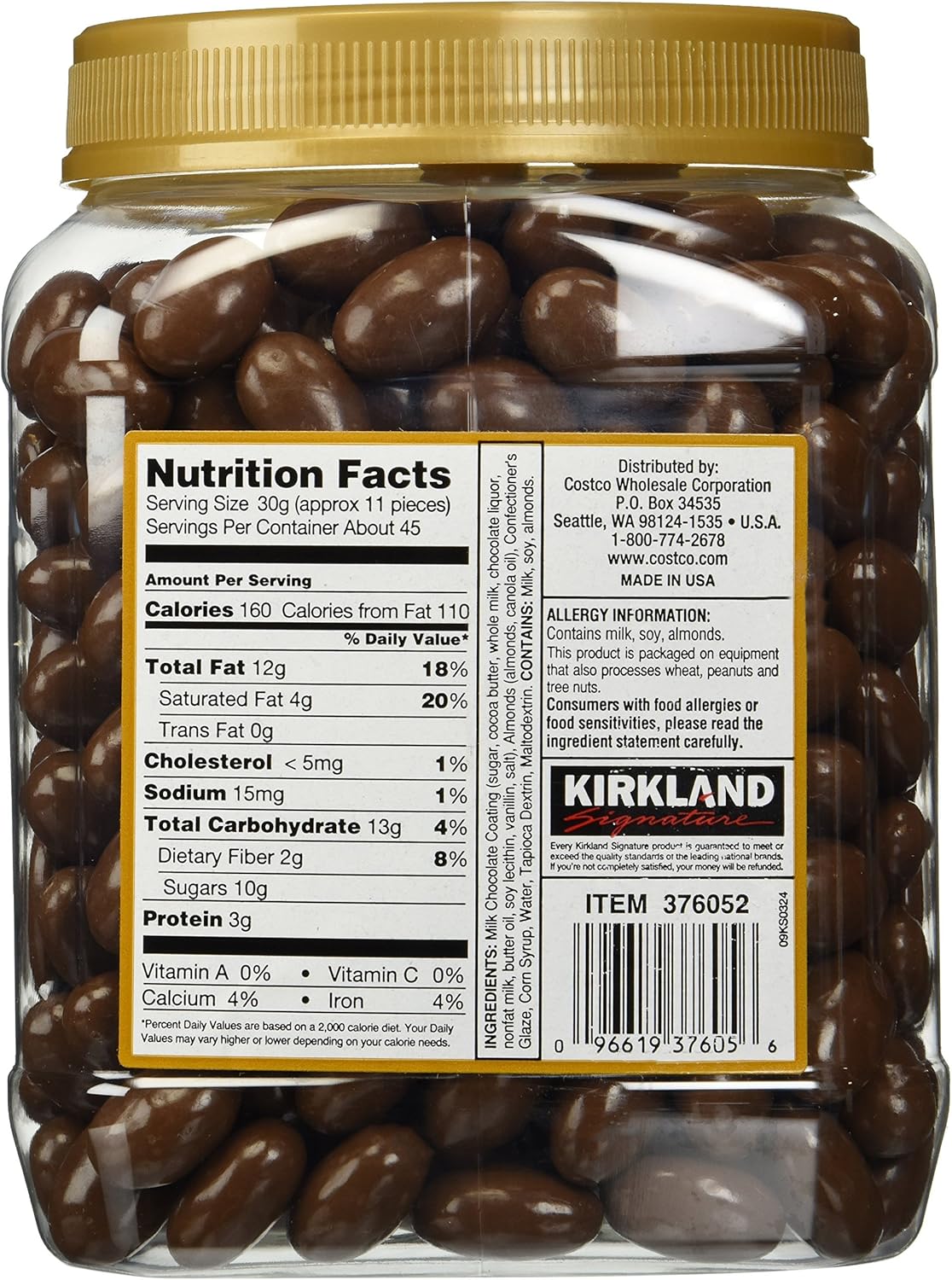 Amazon Kirkland カークランド シグネチャ ミルクチョコレート アーモンド 1 36kg Kirkland カークランド チョコレート菓子 通販
