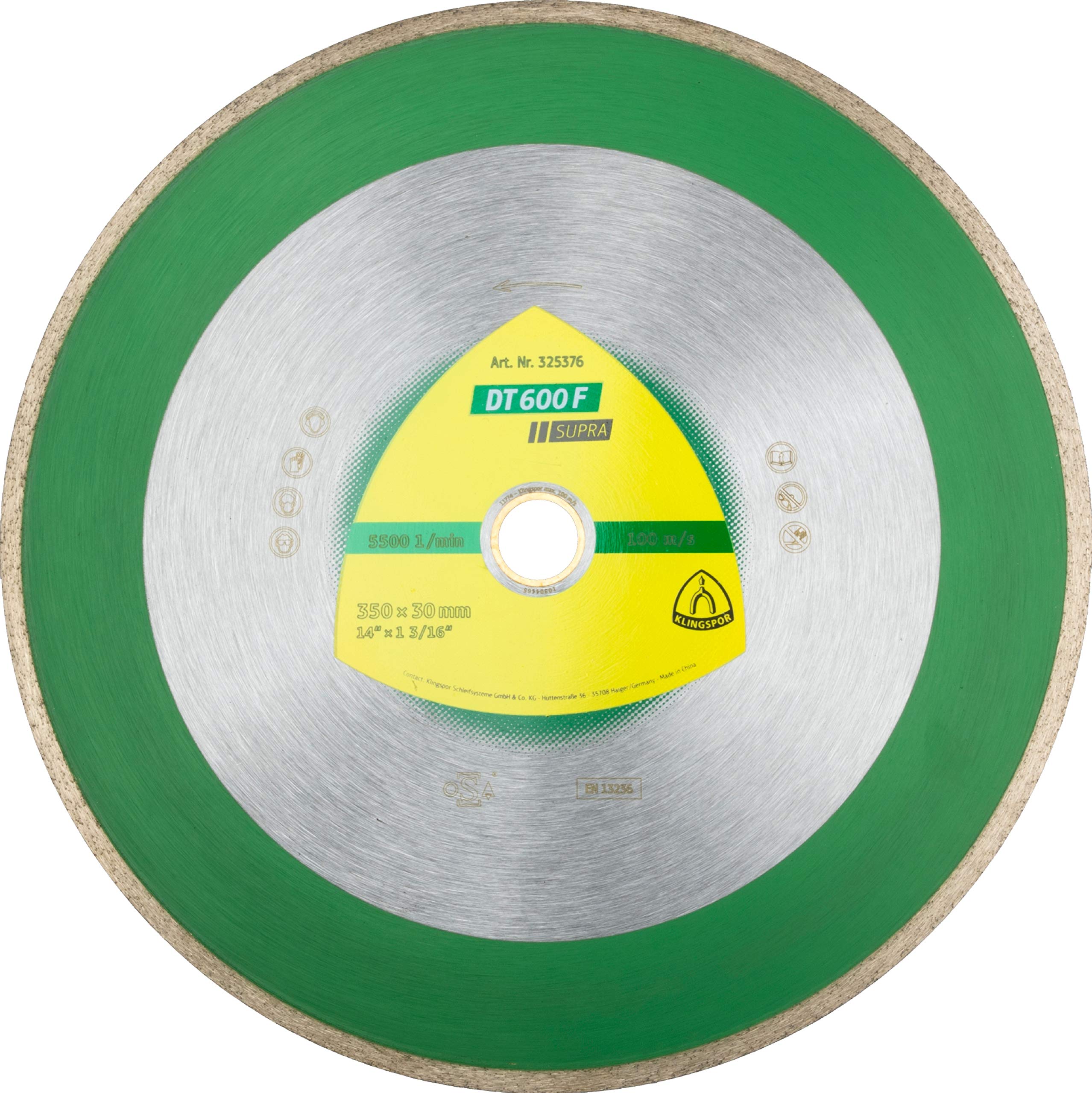 Klingspor 325455 Diamond Cutting Disc DT600F SUPRA for Table Saw 25.4/30 Diameter 180 mm