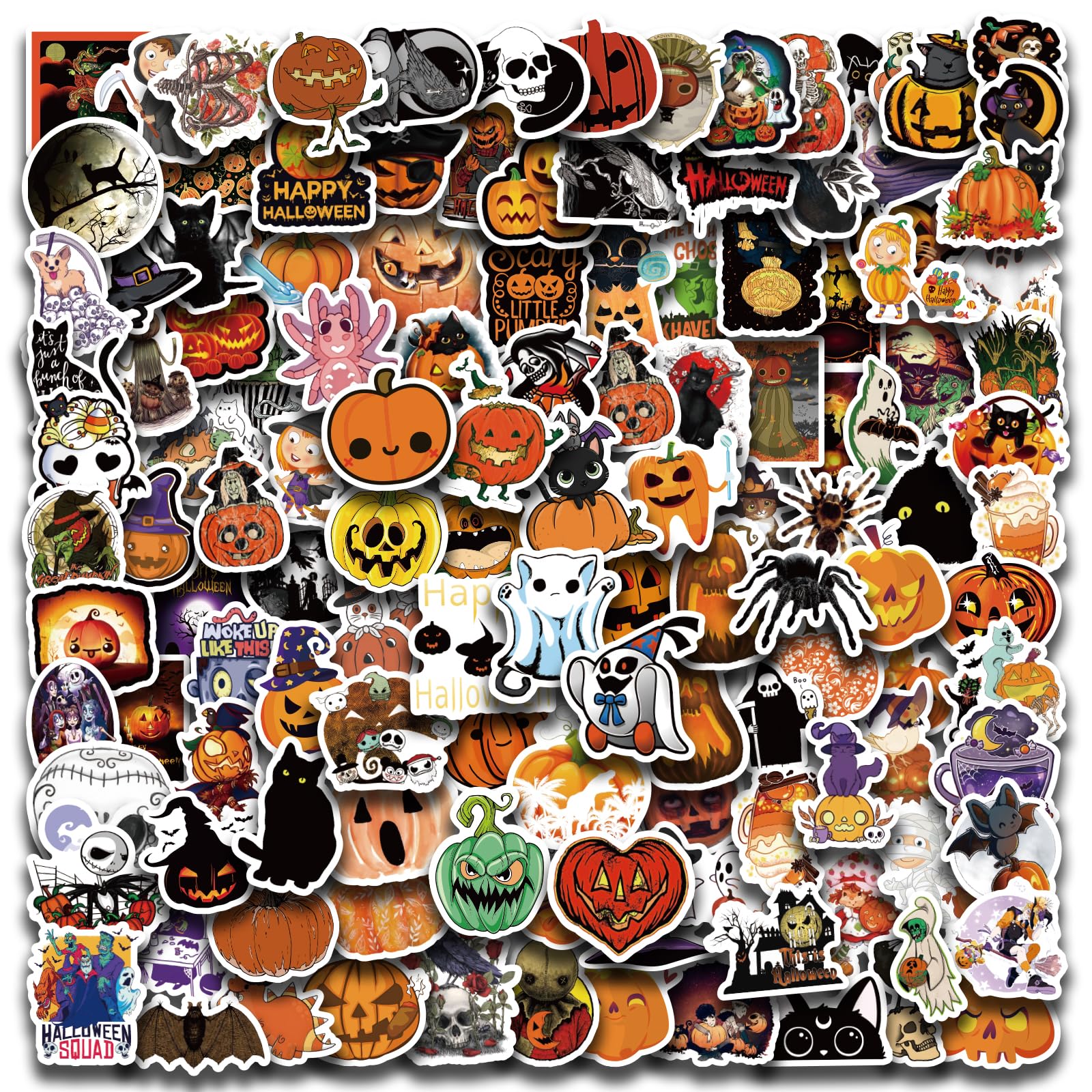 300 PCS Halloween Pumpkin Stickers,Waterproof Vinyl Water Bottle Stickers