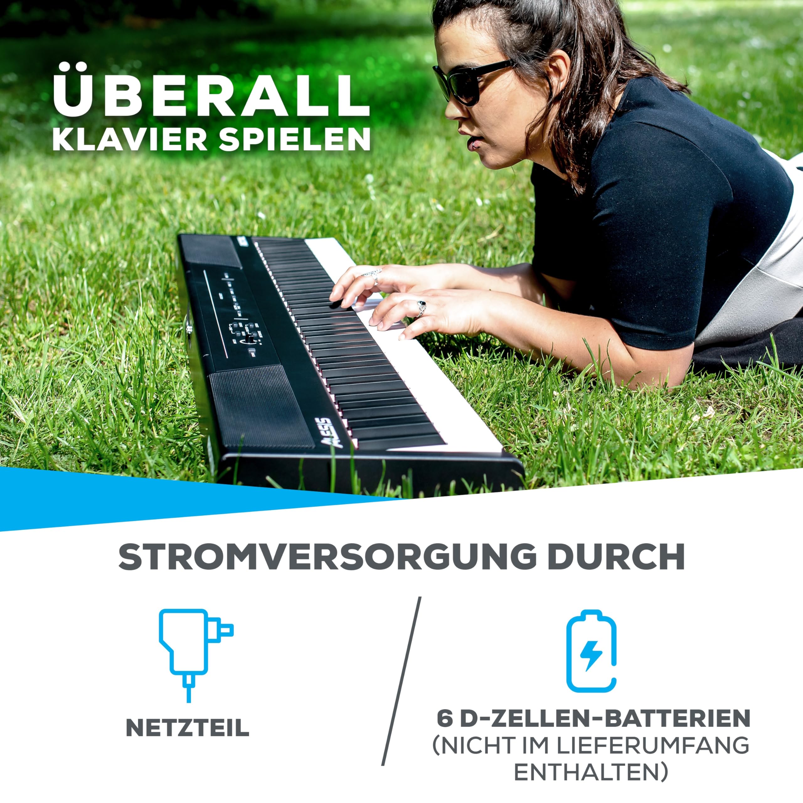 Alesis Recital - E Piano 88 Tasten für Einsteiger mit Halbgewichteten Volle Größe Klavier, Lautsprechern, Fünf Premium-Stimmen, Kopfhörerausgang, Klavier Lektionen-Abo 5