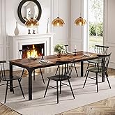 Tribesigns 78.7 Inch Dining Table for 8, Industrial Rectangle Wood Dining Table, Long Rustic Dinner Table with Heavy Duty Met
