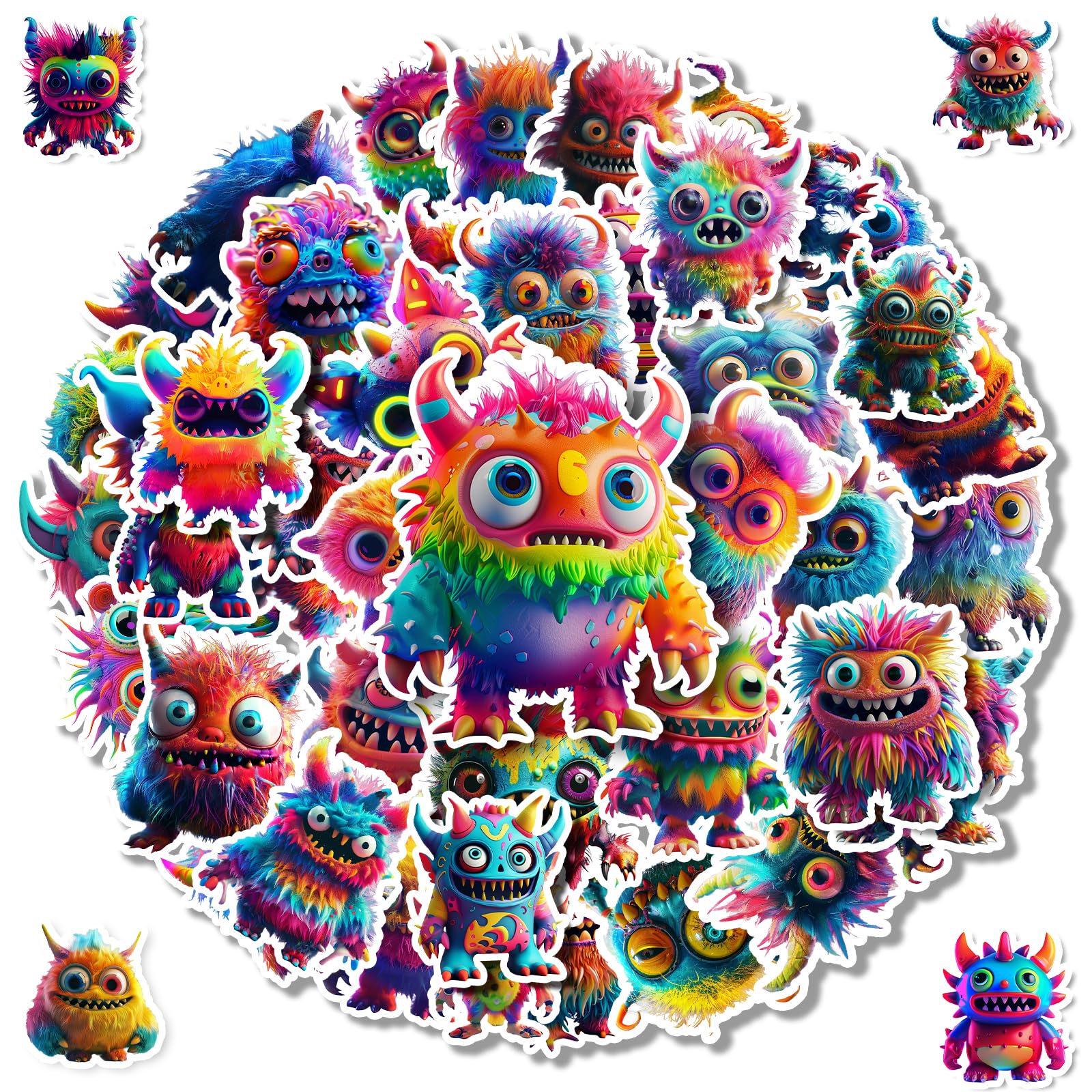 Photo 1 of 200PCS Cute Monster Stickers for Water Bottle Decor,Vinyl Waterproof Stickers for Scrapbooking,Laptop Decor,Adult,Birthday Gift,Classroom Prizes,Guitar,Bike,Luggage,Skateboard,Refrigerator Decoration