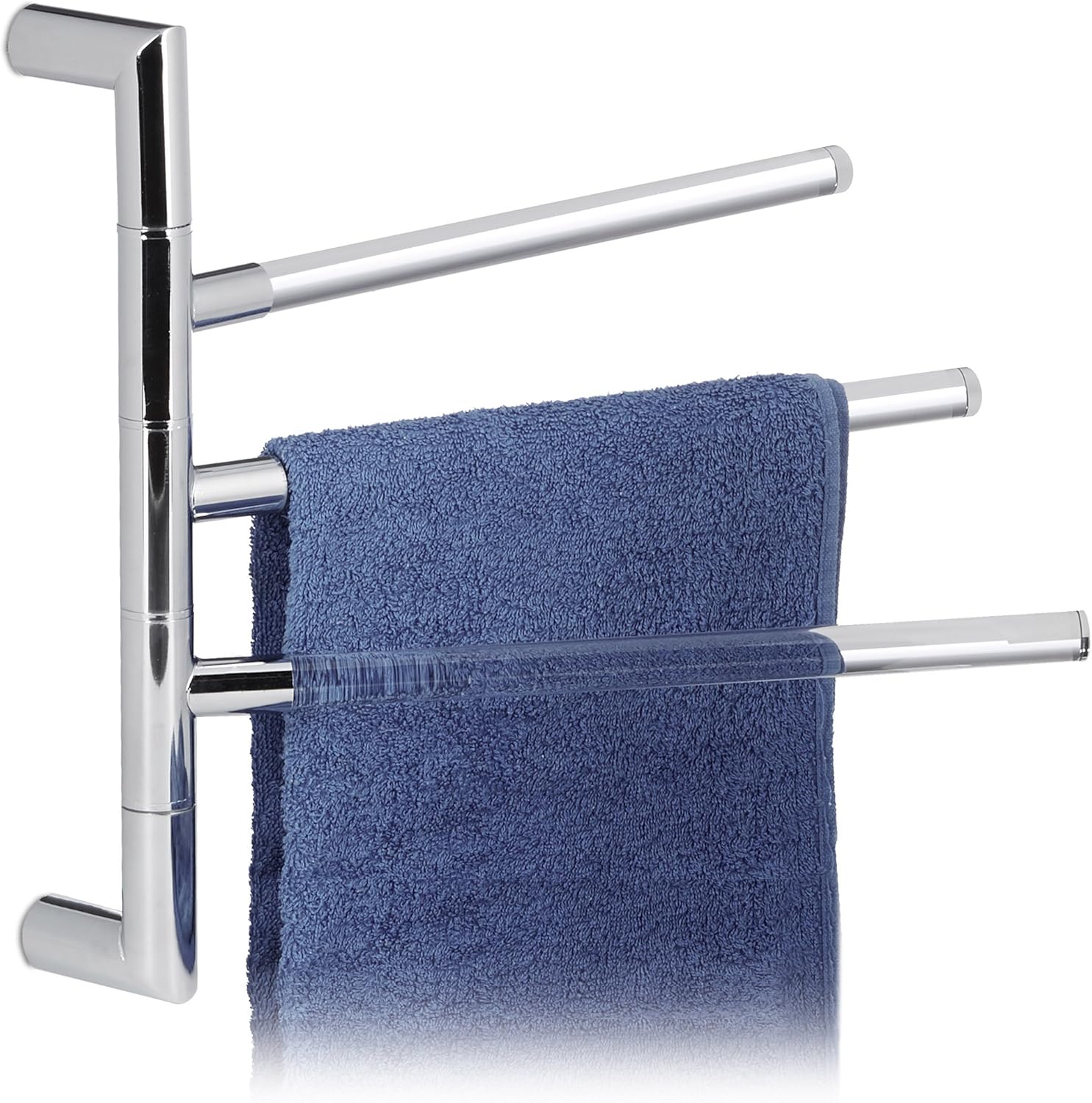 Relaxdays Toallero Pared Giratorio, Plateado, 38 x 38 x 3 cm ...