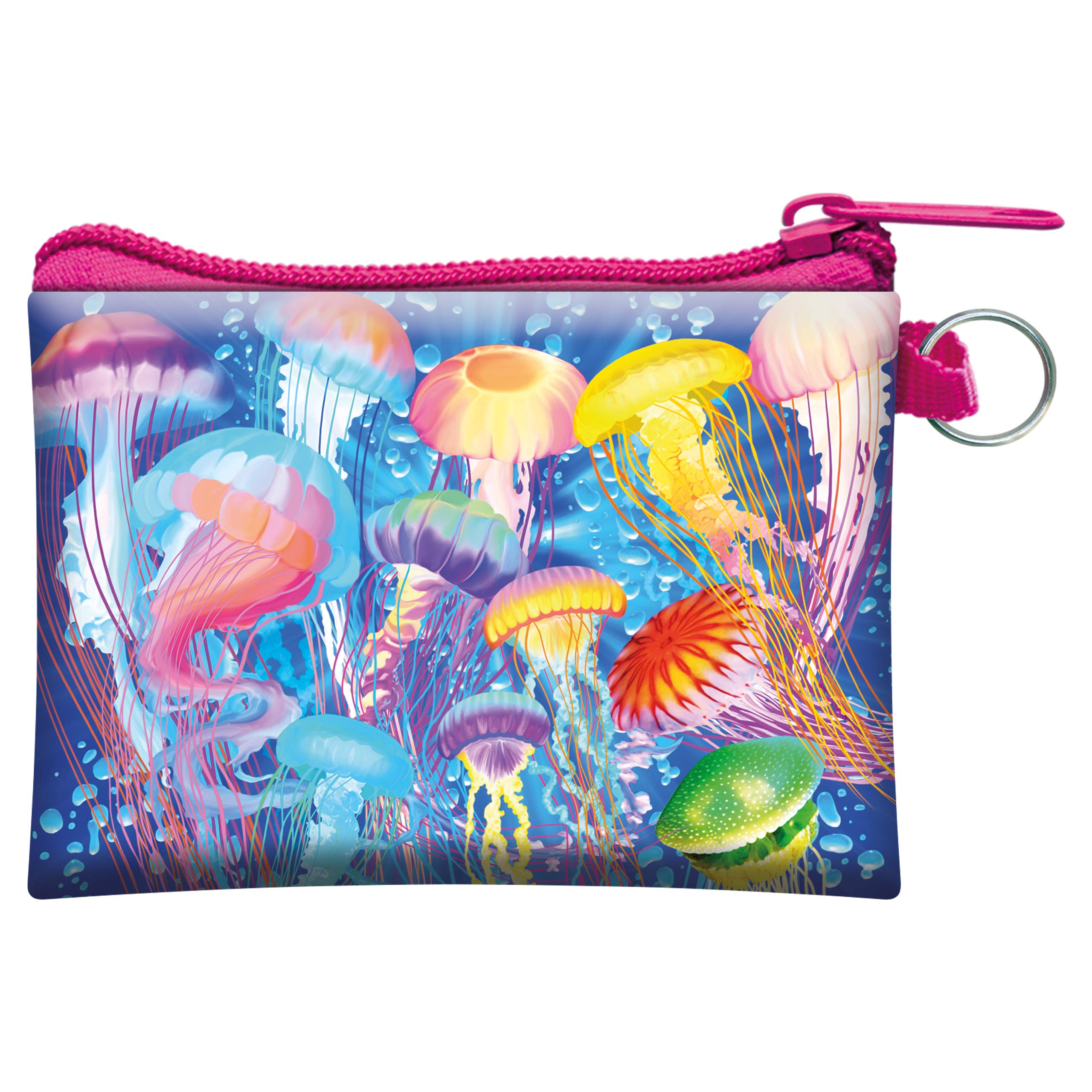 3D LiveLife Coin Purse - Jelly Jiggle from Deluxebase. Lenticular Jellyfish Themed Wallet Featuring Secure Zip, Compact Design for Cash and Card Storage. Perfect Ocean Animal Gift.