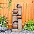 Bumilgar Water Fountain Outdoor Fountain with Lights - 53 Inches 4 Tiered Floor Standing Outdoor Water Fountains and Waterfalls for Garden, Patio, Backyard, Porch Home Art Decor