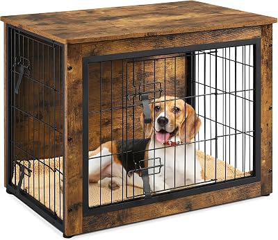 Yaheetech Dog Crate Furniture End Table 80.5x55.5x64 cm Rustic Brown