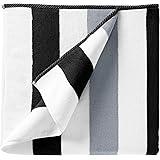 Cabana Beach Towel by Laguna Beach Textile Co, Oversized Black & Gray Summer Sunbathing and Pool Side Lounge Comfort, Plush C