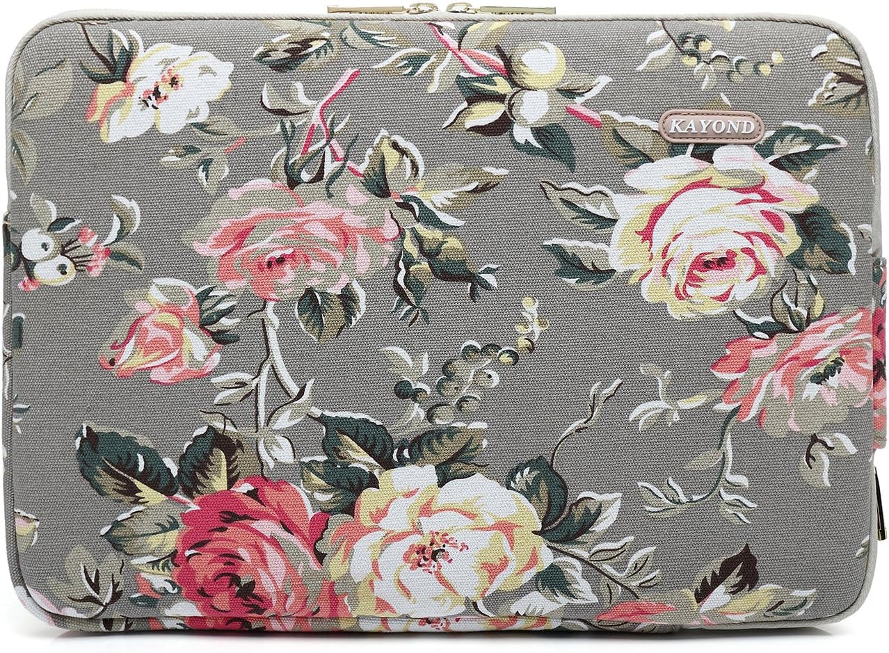 KAYOND water hyacinth Water-resistant 13 inch Canvas laptop sleeve with pocket for 13.3 inch laptop and macbook air 13 - Image 3