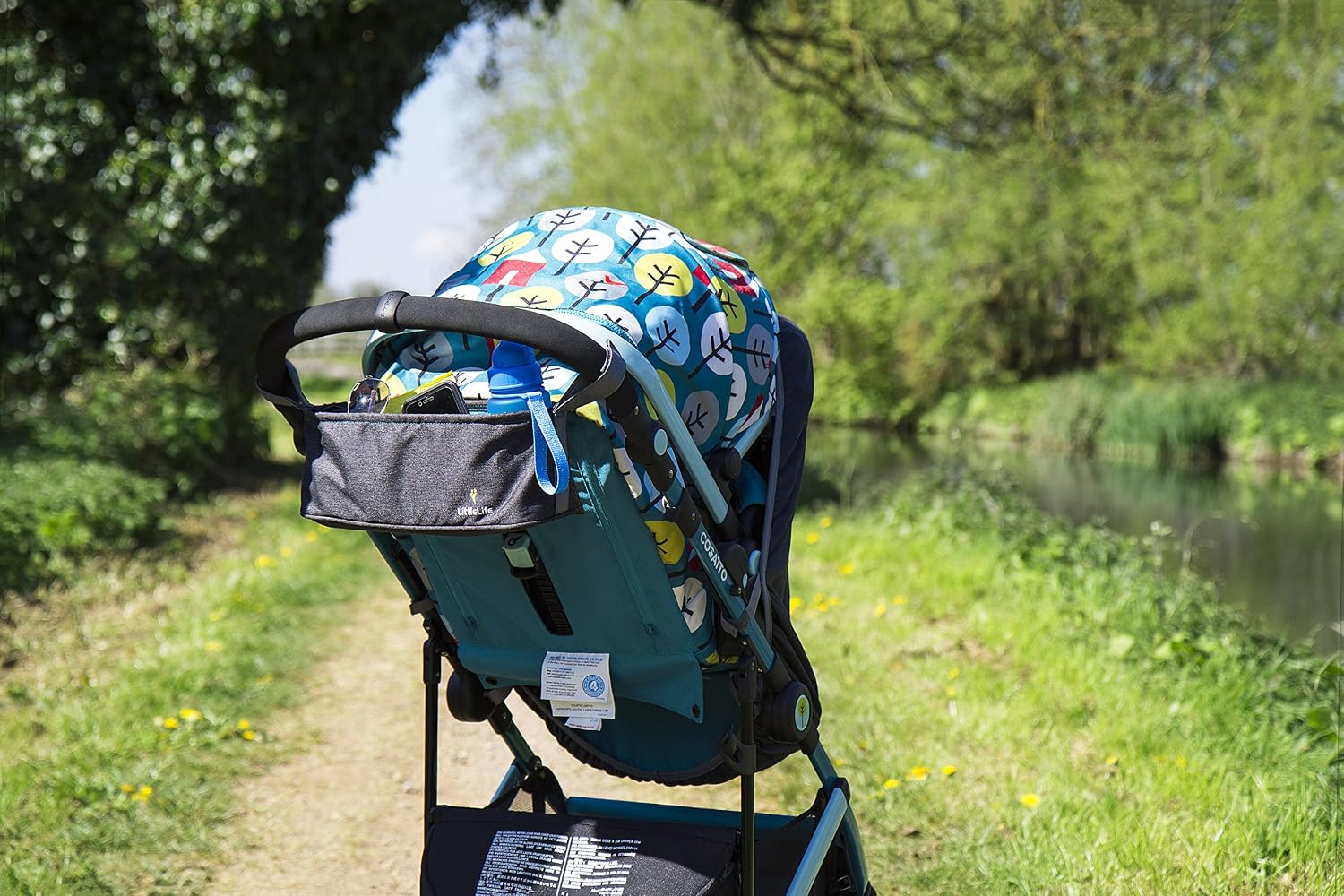 LittleLife Buggy and Pushchair Organiser Universal Fit With 2 Bottle Holders And Water Resistant Cover BPA-Free - Image 4